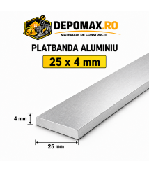 Platbanda aluminiu 25 x 4 mm, 6 metri (EN-AW 6060)